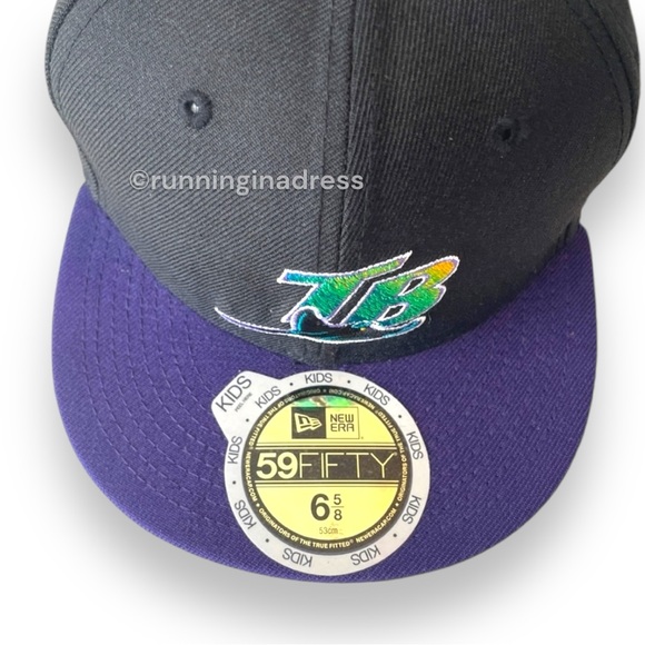 New Era Two tone Black Purple Tampa Bay Rays Cooperstown Collection Wool Fitted - Picture 7 of 16